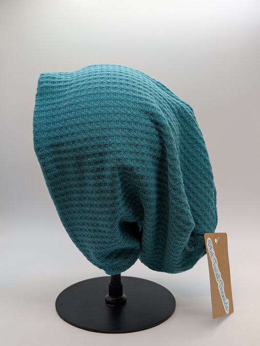 Beanie - Slouchy Beanie - Waffle Knit - Jade