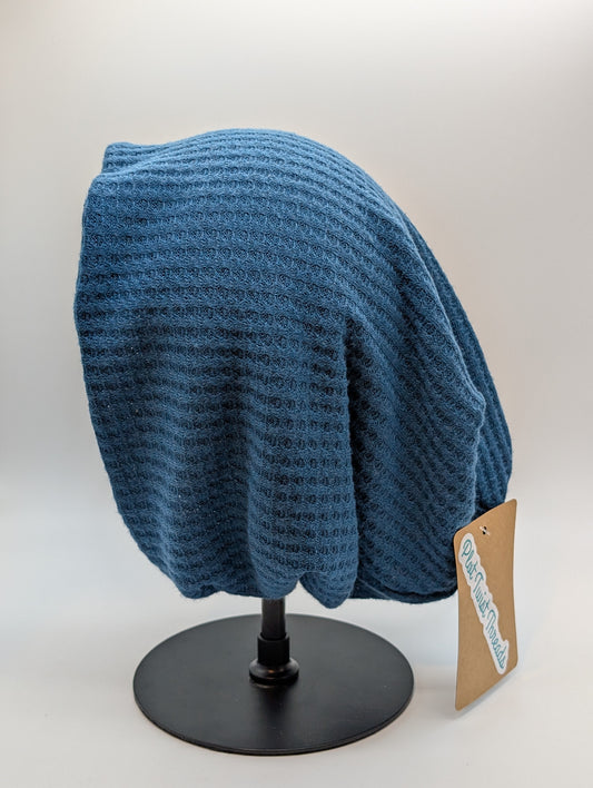 Beanie - Slouchy Beanie - Waffle Knit - Teal