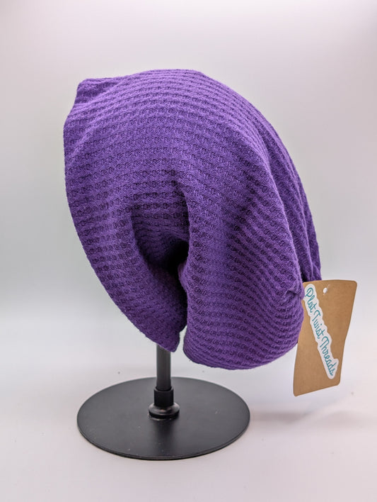 Beanie - Slouchy Beanie - Waffle Knit - Purple