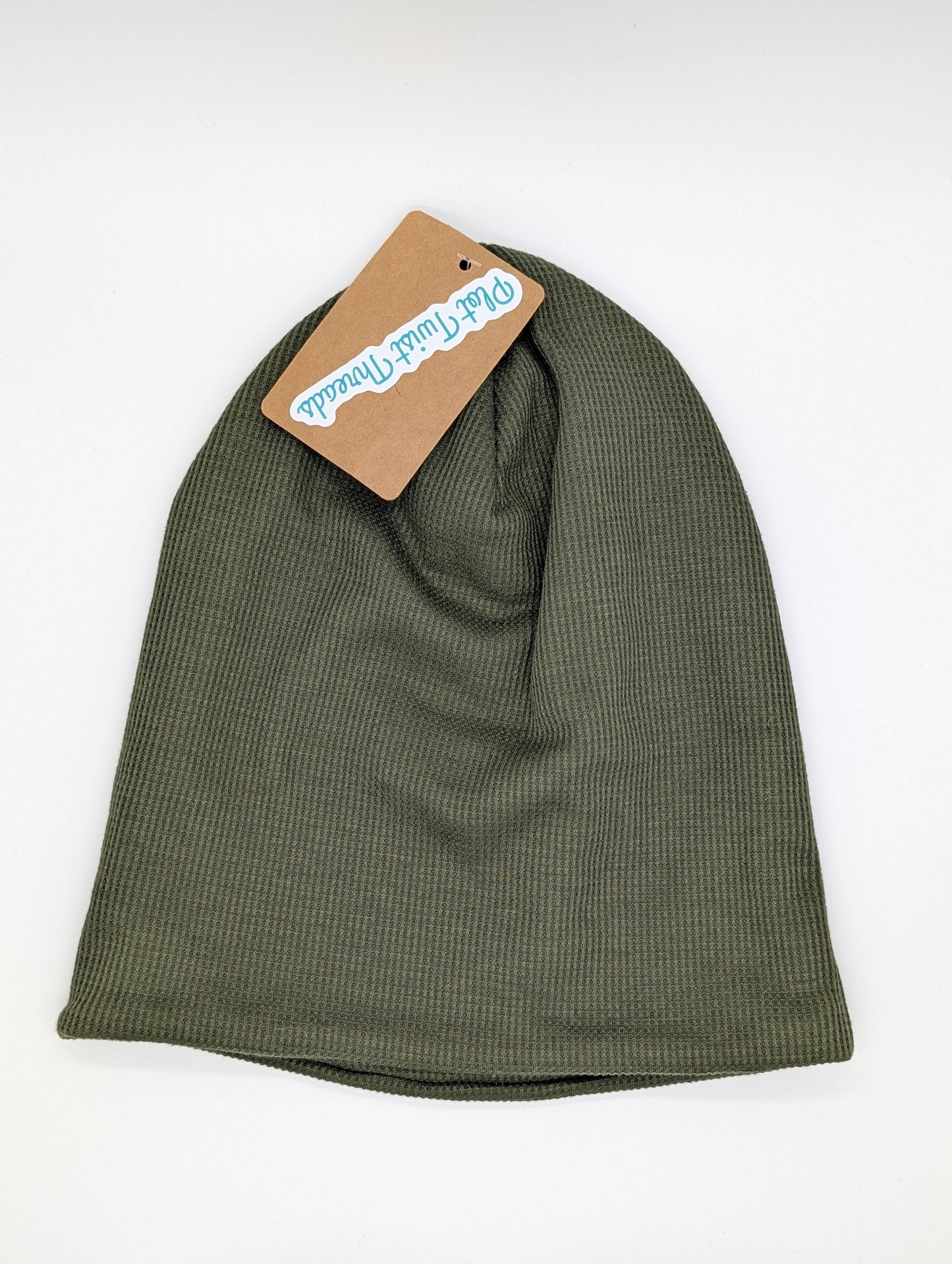 Beanie - Slouchy Beanie - Thermal Knit - Green