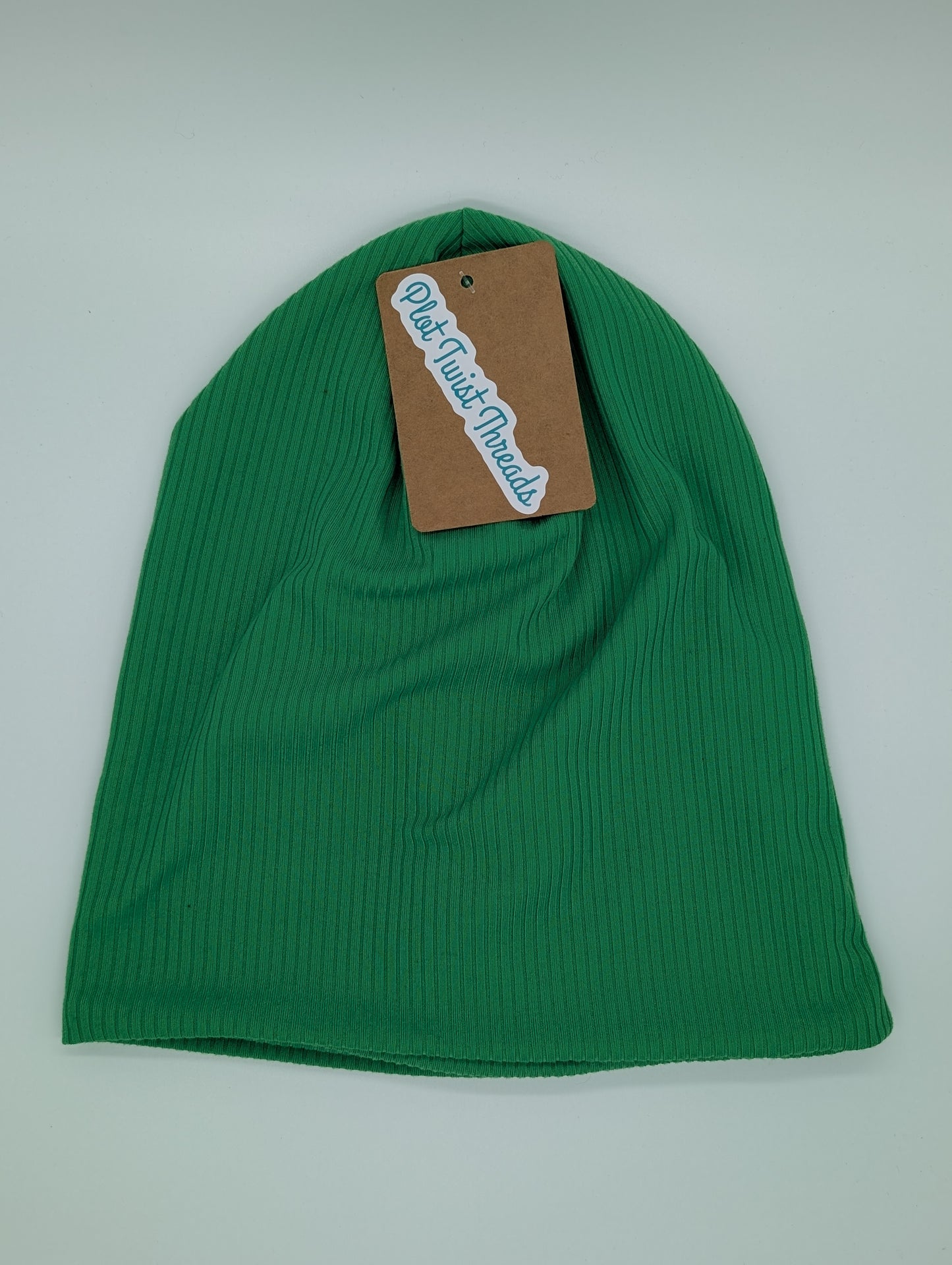 Beanie - Slouchy Beanie - Rib Knit - Green