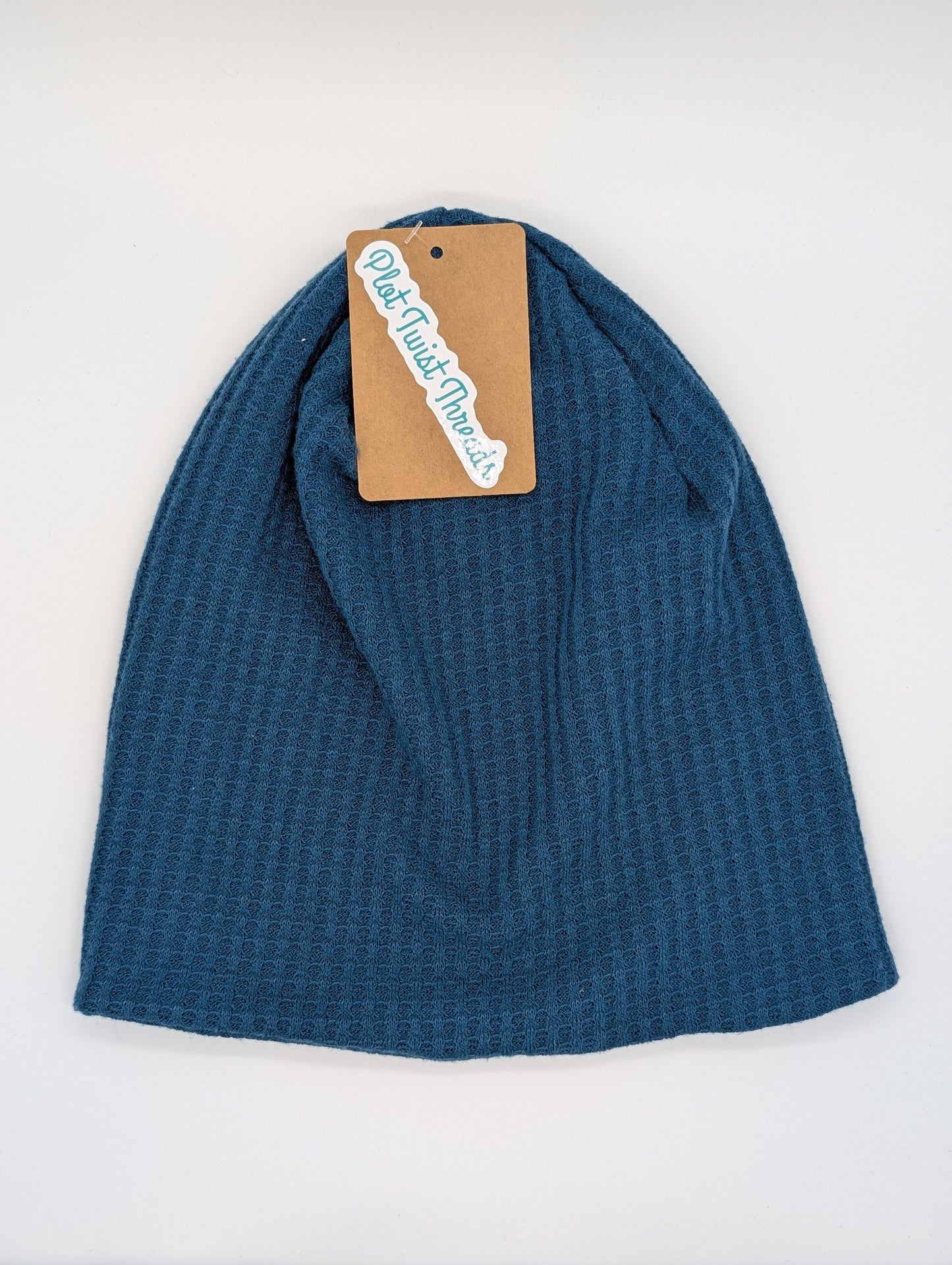 Beanie - Slouchy Beanie - Waffle Knit - Teal