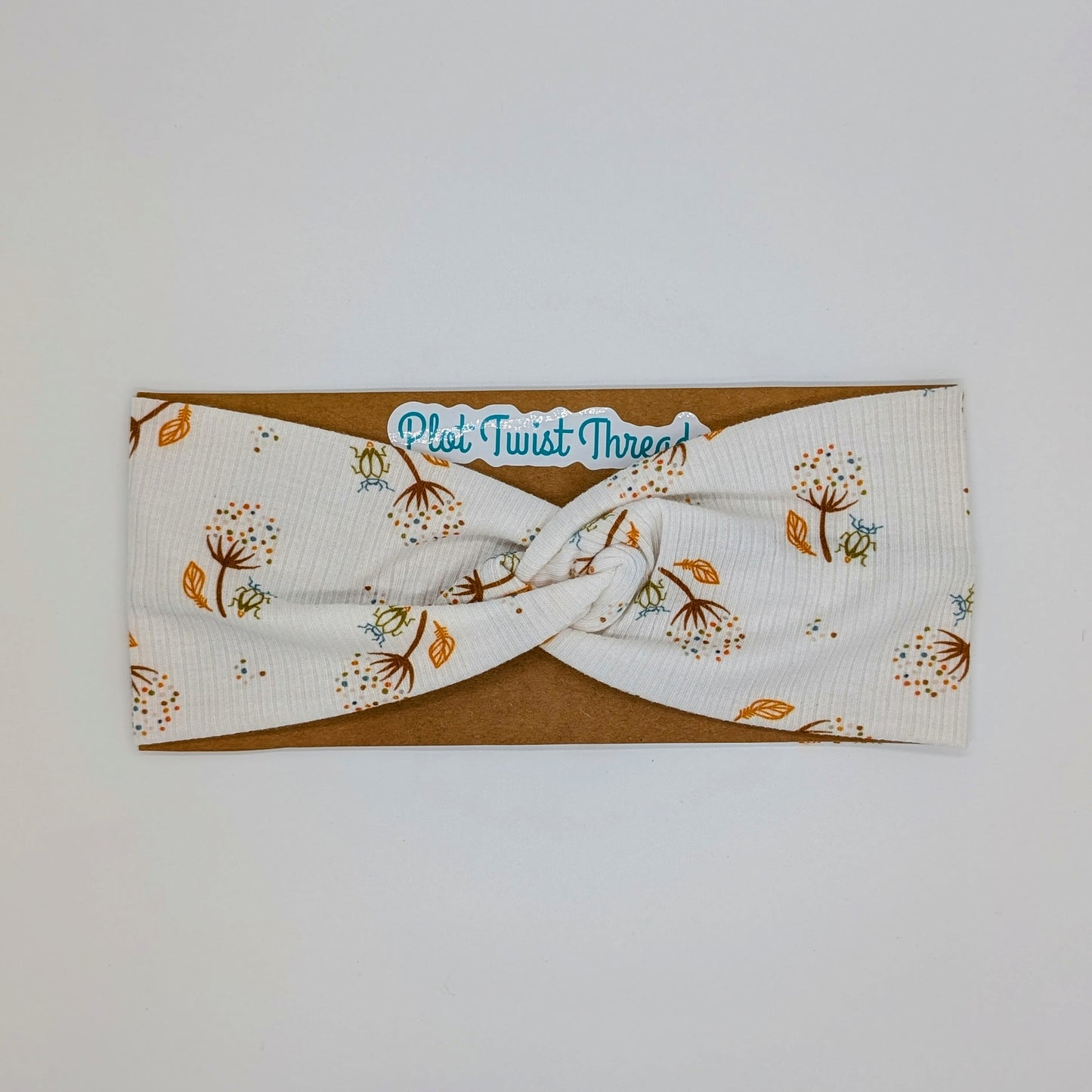 Adult Twist Headband - Rib Knit - Dandelions
