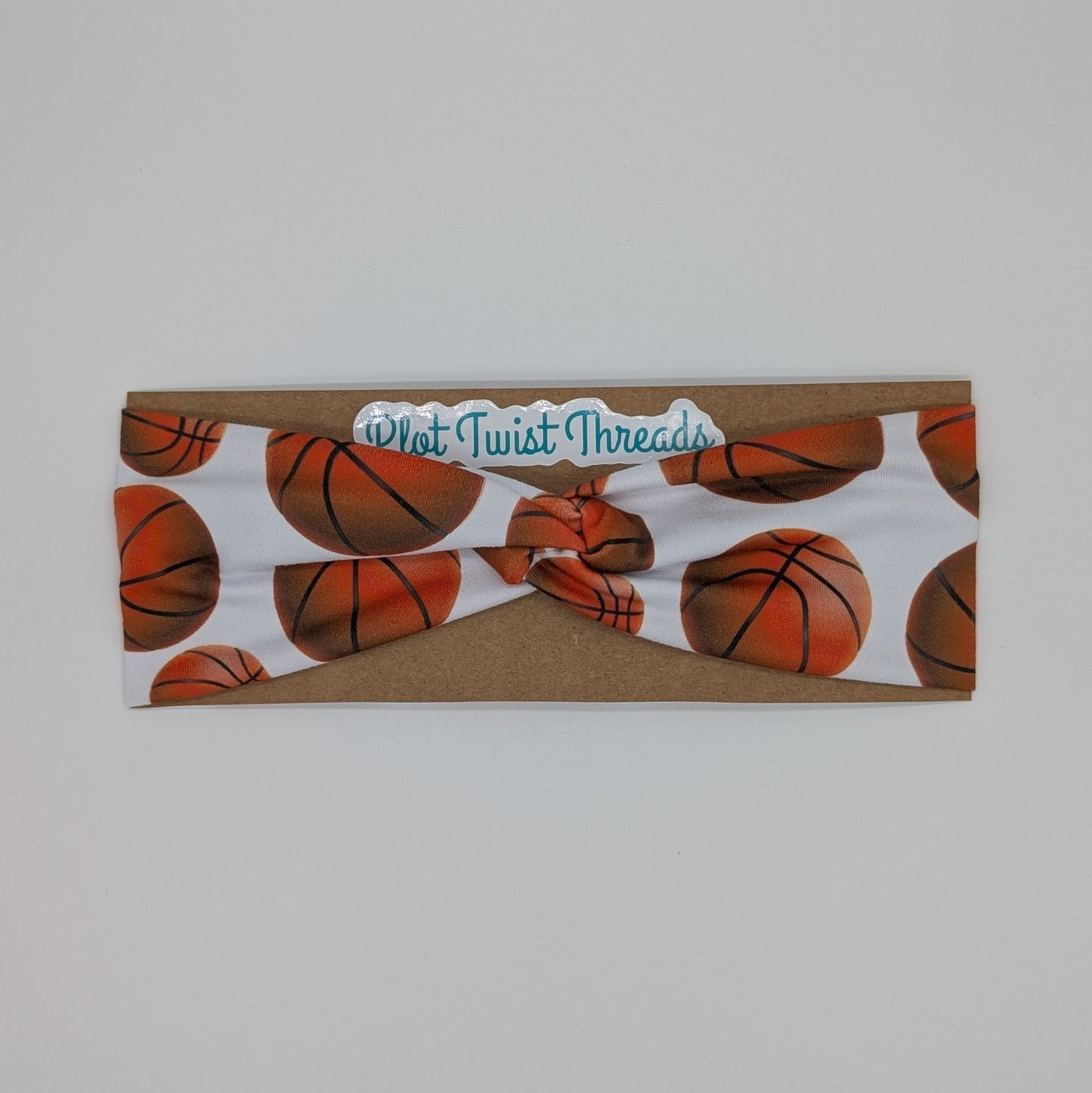 Youth Twist Headband - Basketballs