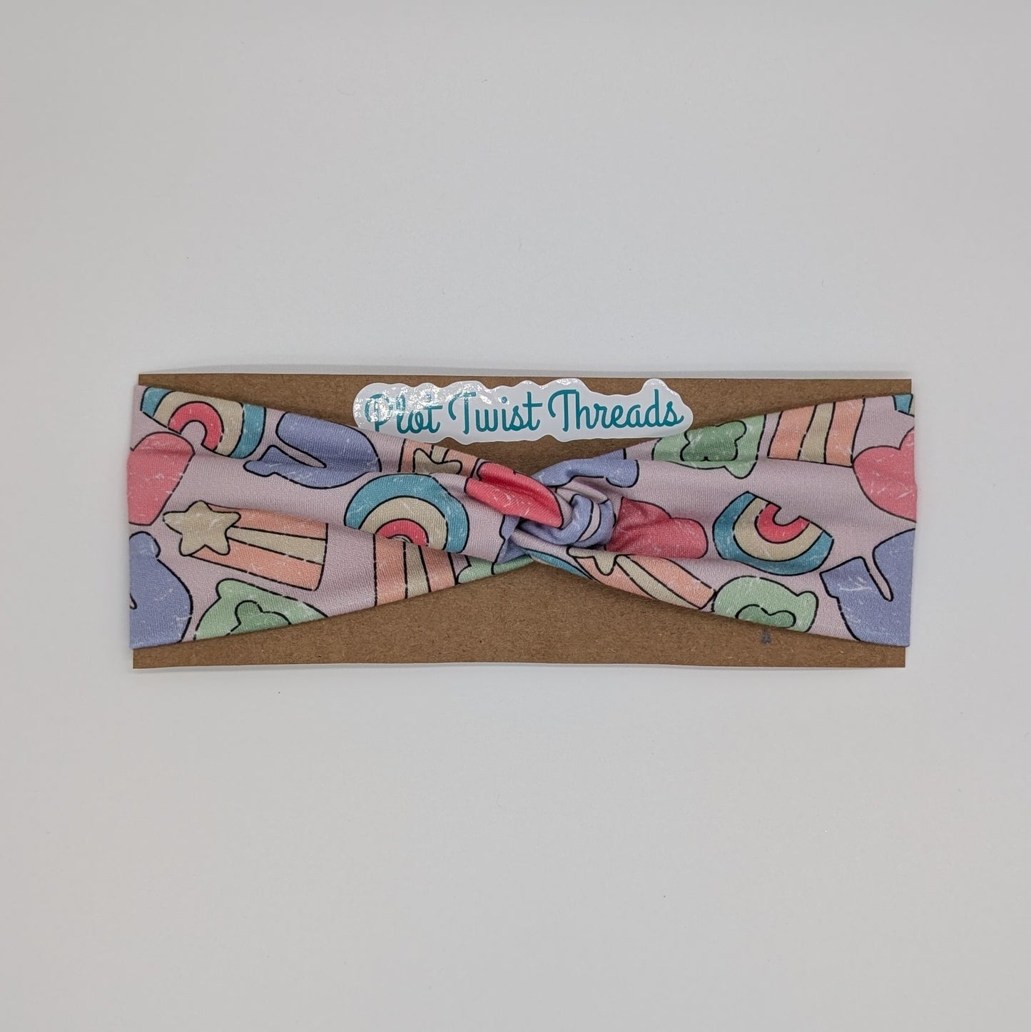 Youth Twist Headband - Marshmallow Charms