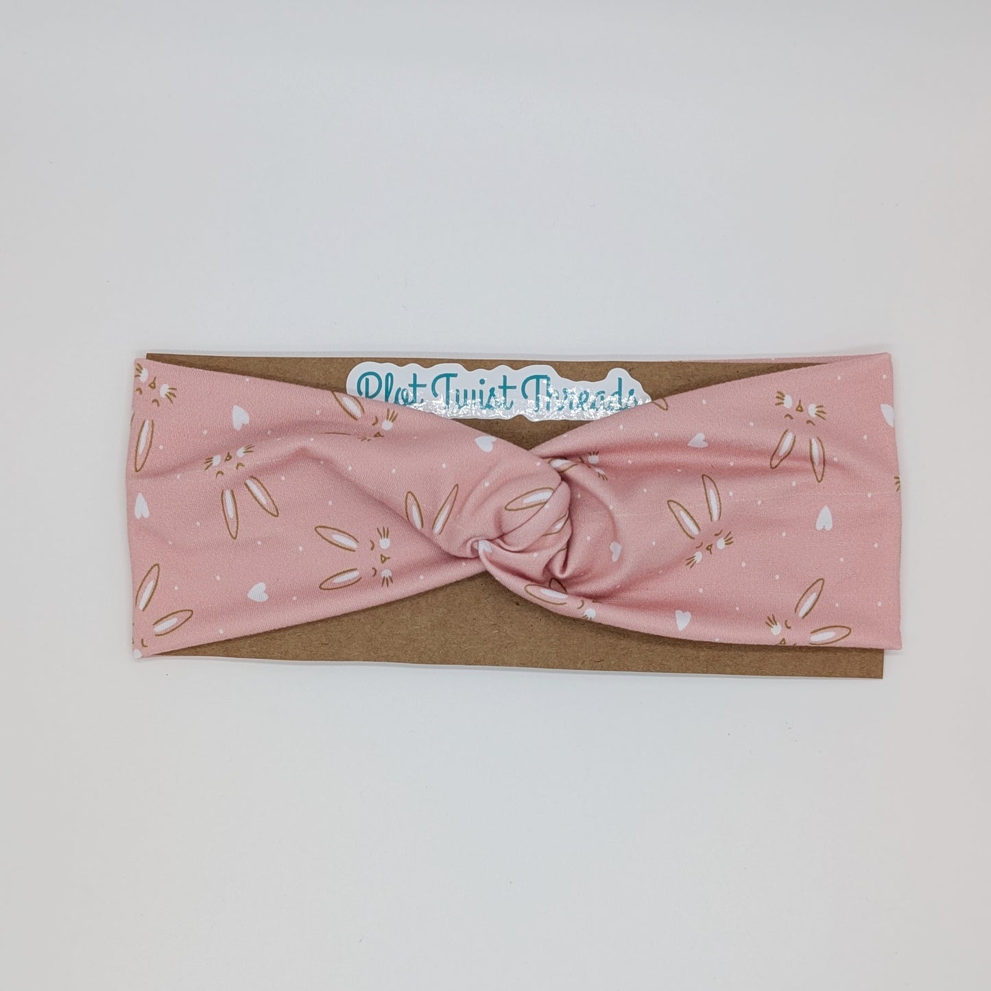 Adult Twist Headband - Pink Bunnies