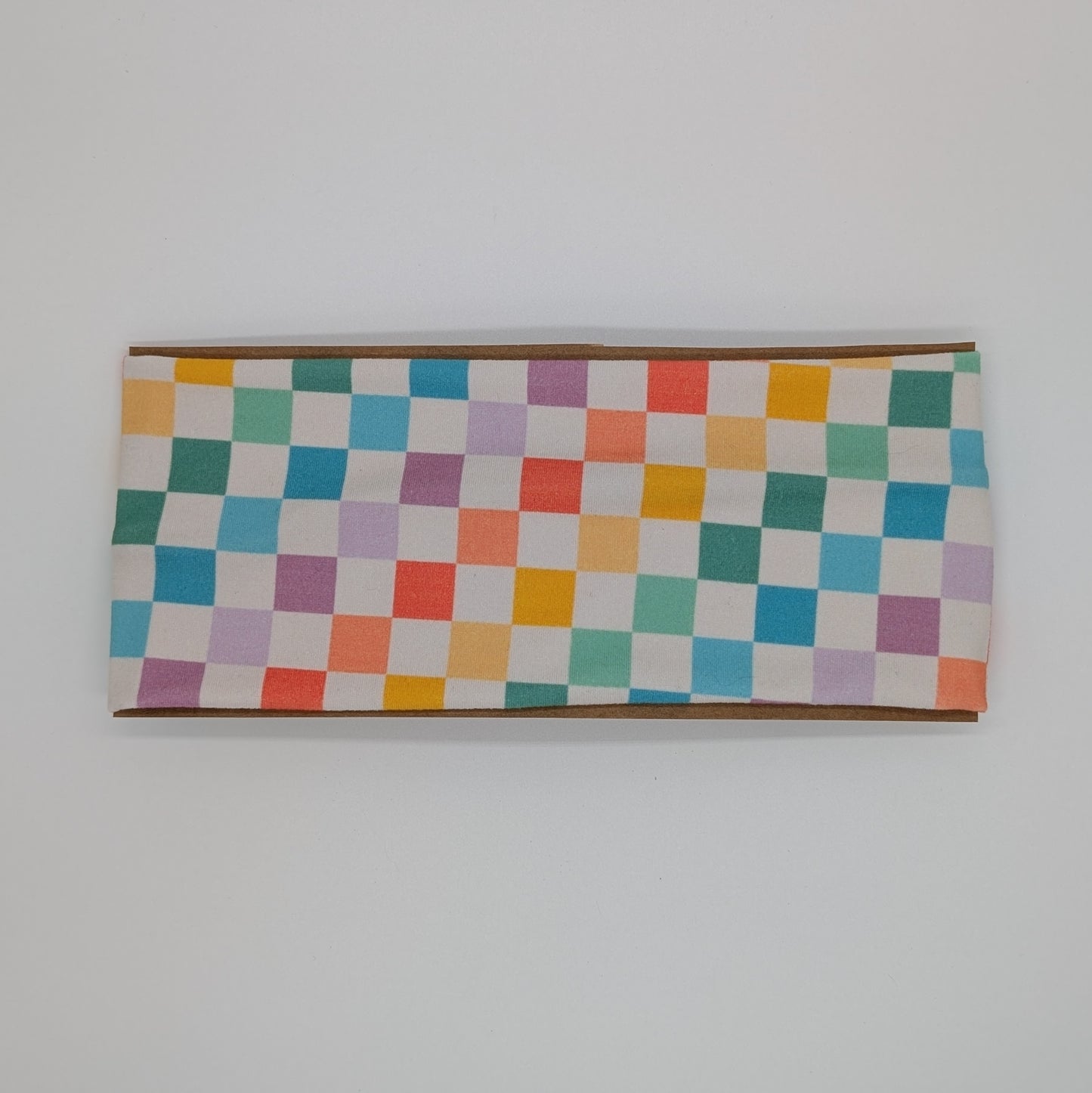 Adult Twist Headband - Pastel Checks