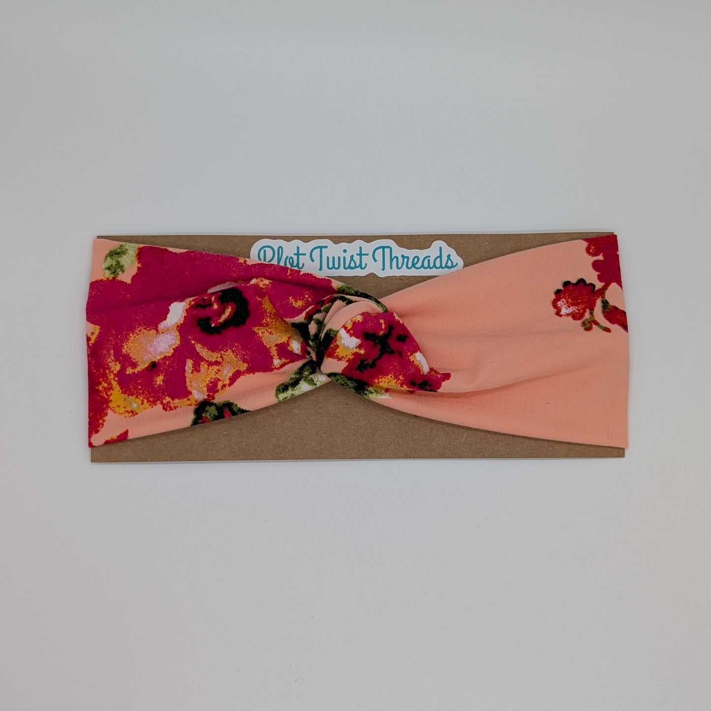 Adult Twist Headband - Pink Floral
