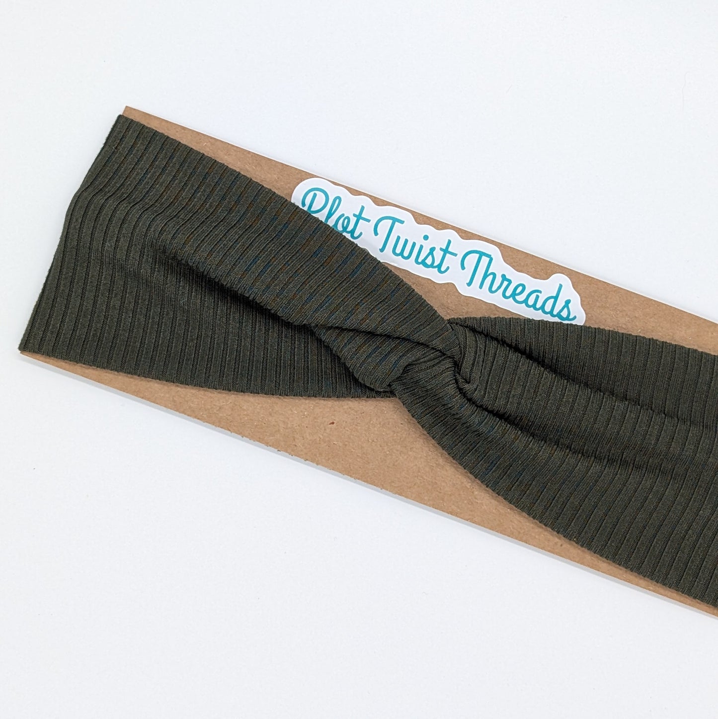 Youth Twist Headband - Rib Knit - Army Green
