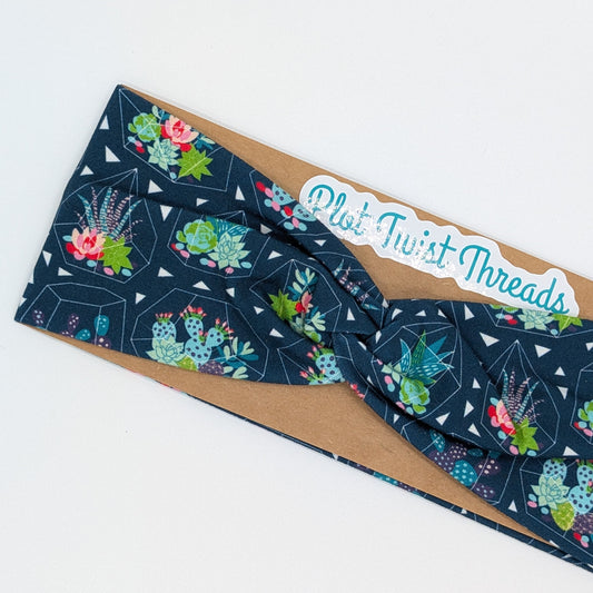 Youth Twist Headband - Succulents