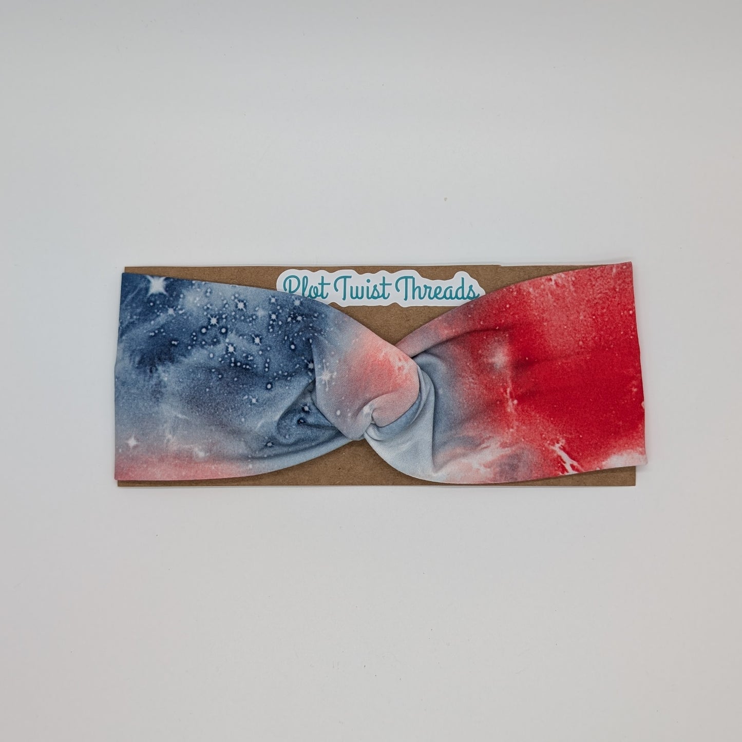 Adult Twist Headband - Red, White and Blue Galaxy
