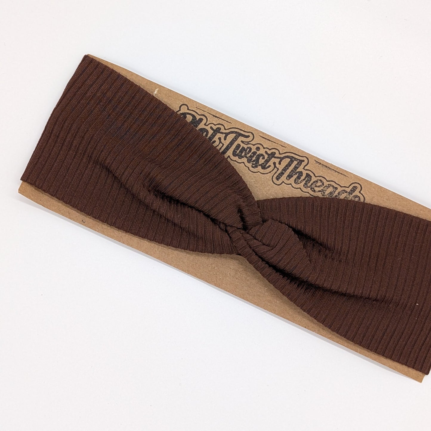 Youth Twist Headband - Rib Knit - Chocolate