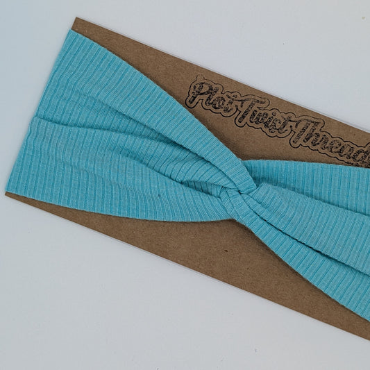 Adult Twist Headband - Rib Knit - Aqua