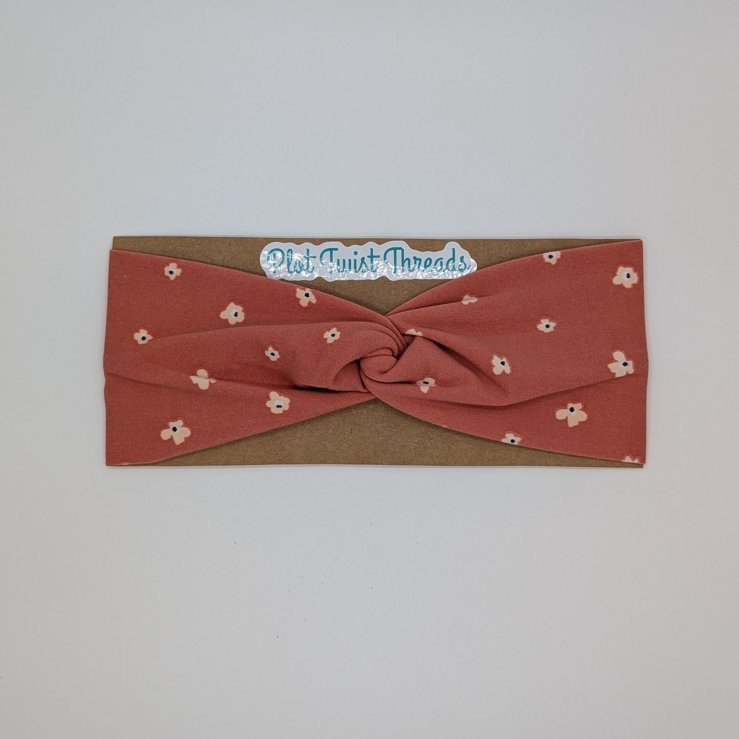 Adult Twist Headband - Coral Floral