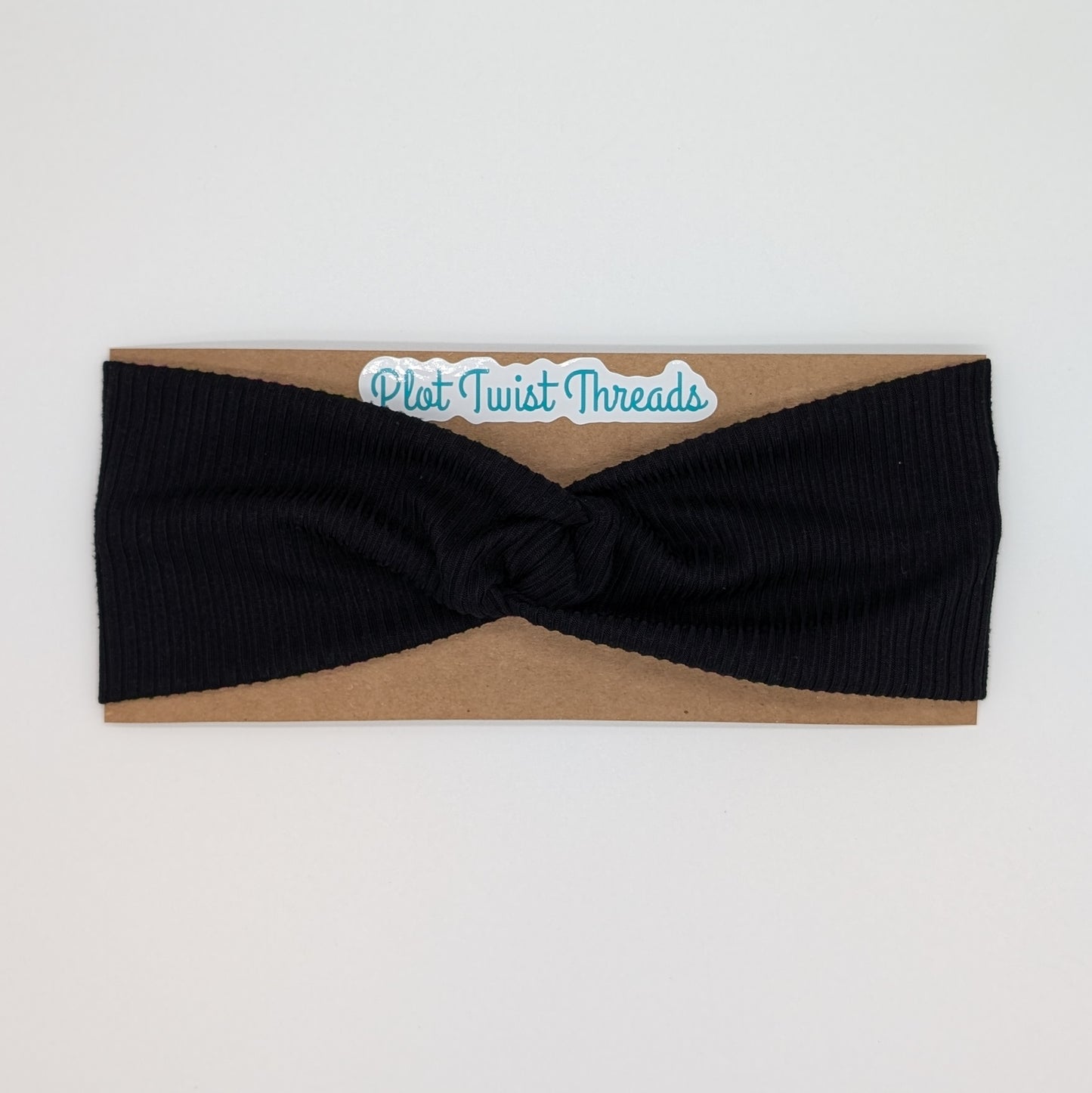 Adult Twist Headband - Rib Knit - Black