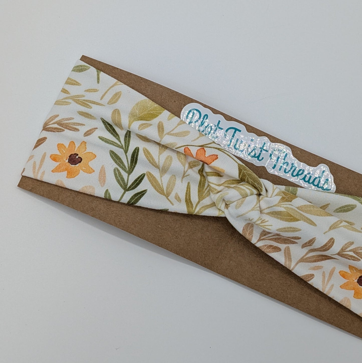 Youth Twist Headband - Watercolor Sunflowers