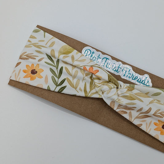 Youth Twist Headband - Watercolor Sunflowers