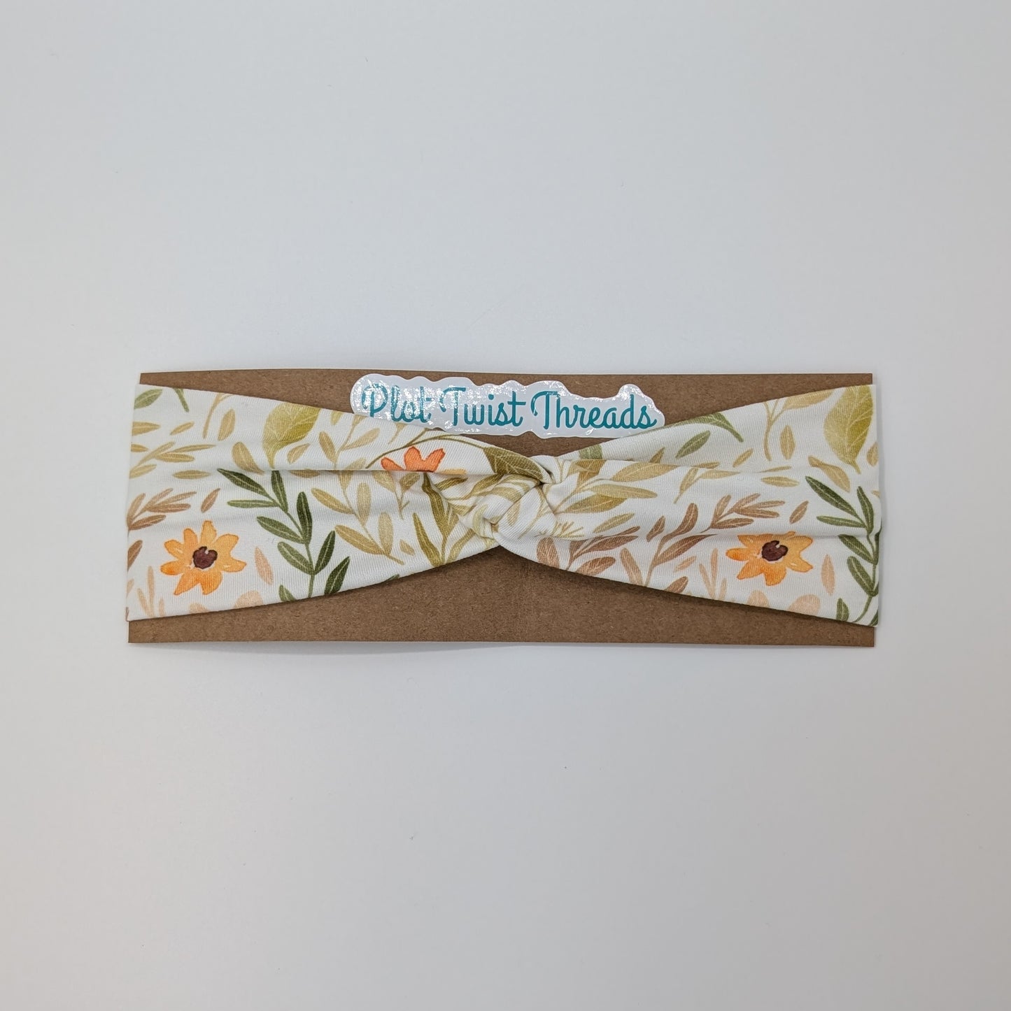 Youth Twist Headband - Watercolor Sunflowers