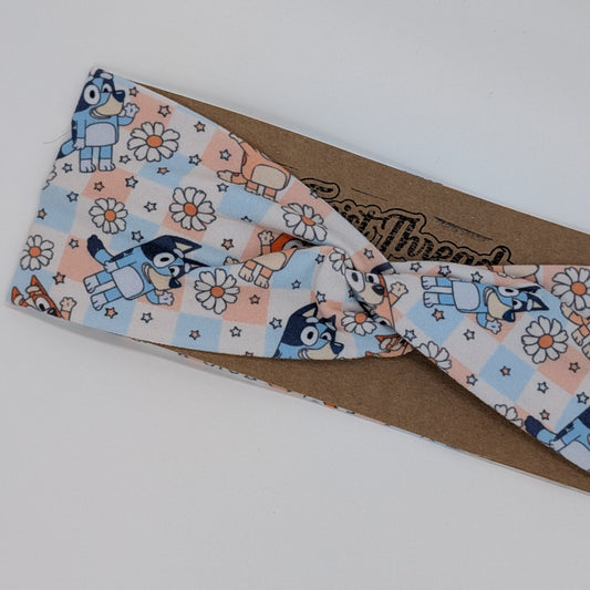 Youth Twist Headband - Blue Dog