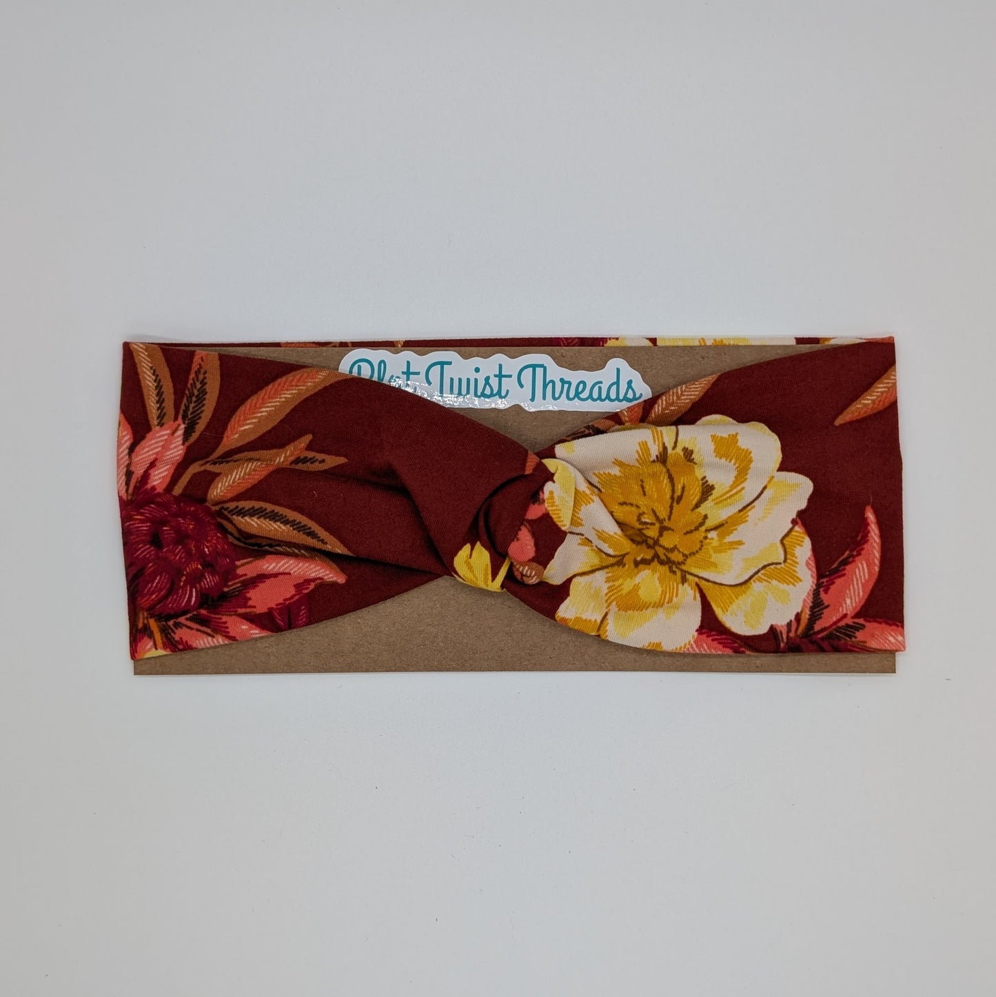 Adult Twist Headband - Red Floral