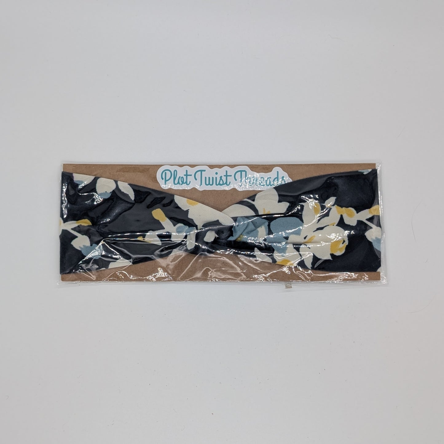 Youth Twist Headband - Blue Yellow Floral
