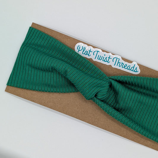 Adult Twist Headband - Rib Knit - Kelly Green