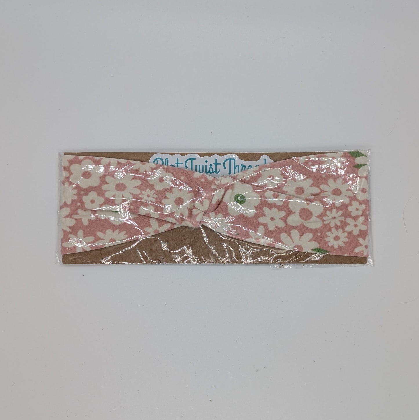 Youth Twist Headband - Pink Daisies