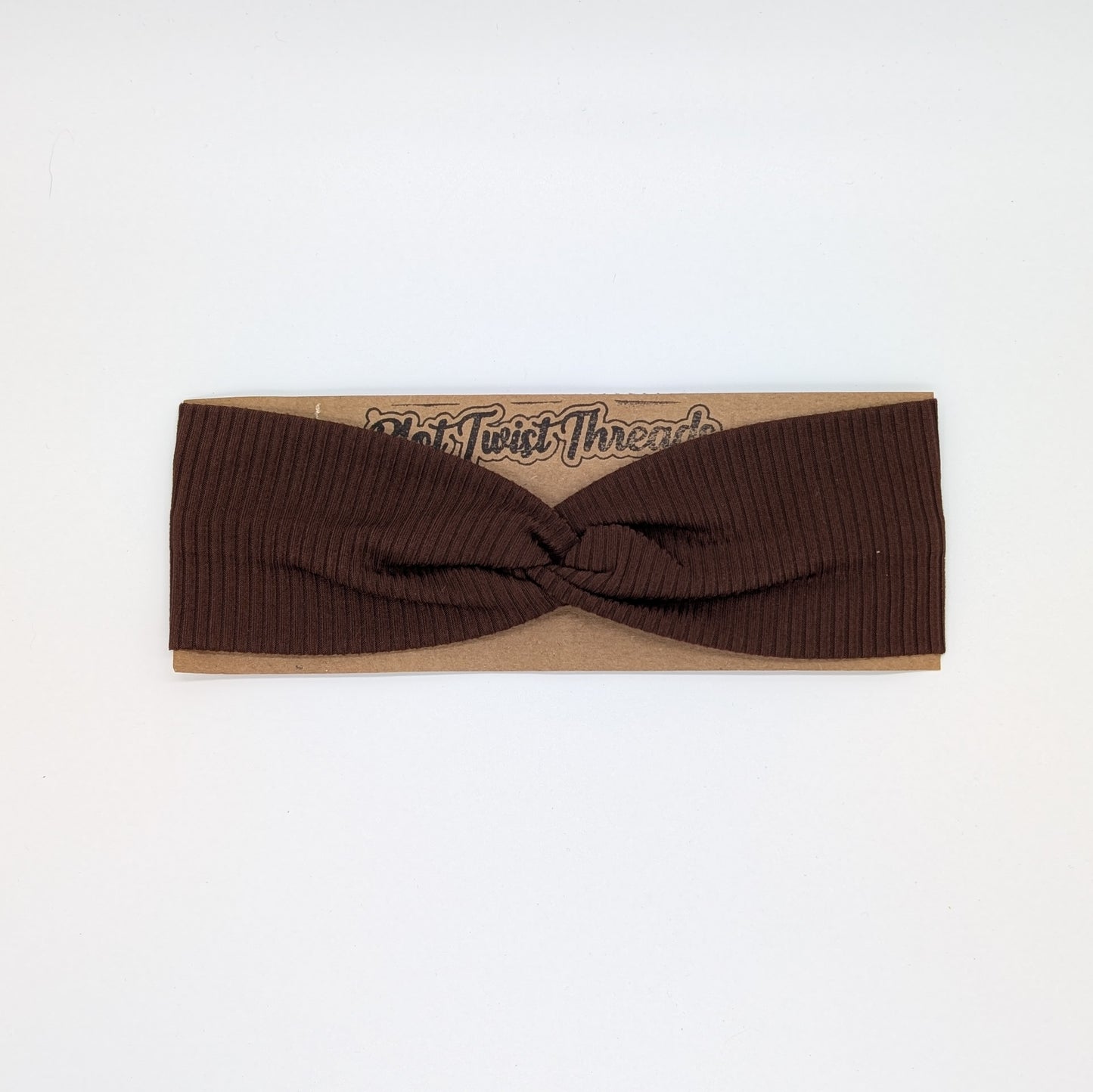 Youth Twist Headband - Rib Knit - Chocolate