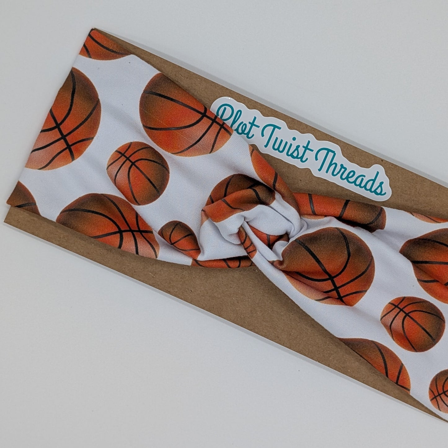 Adult Twist Headband - Basketballs
