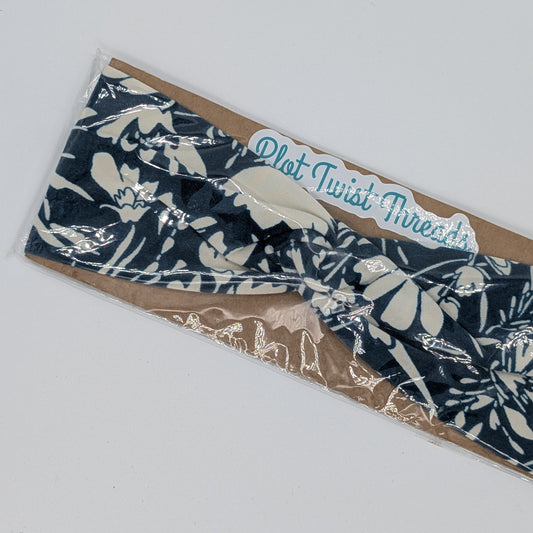 Youth Twist Headband - Teal Floral
