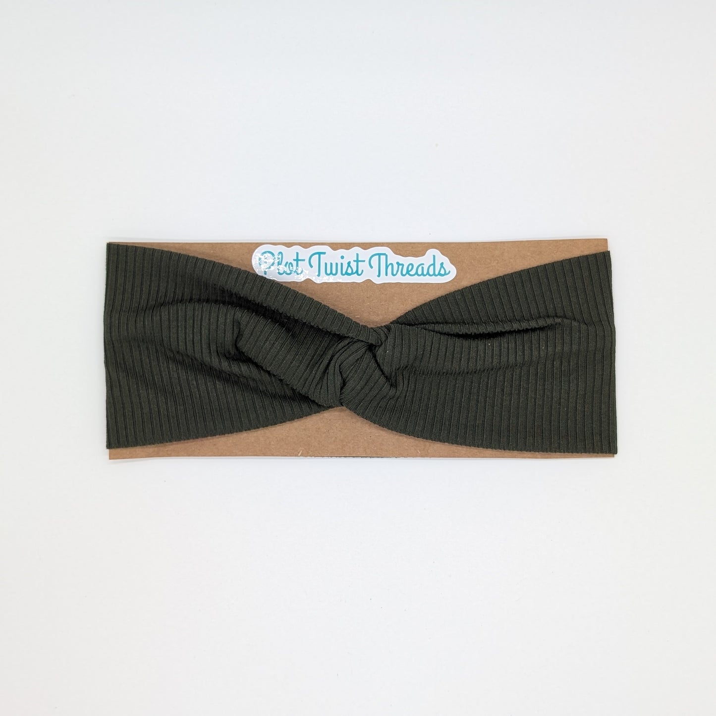 Adult Twist Headband - Rib Knit - Army Green