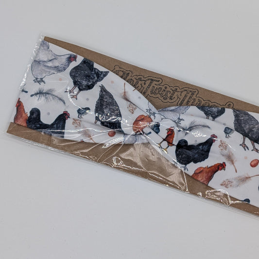 Youth Twist Headband - Chickens