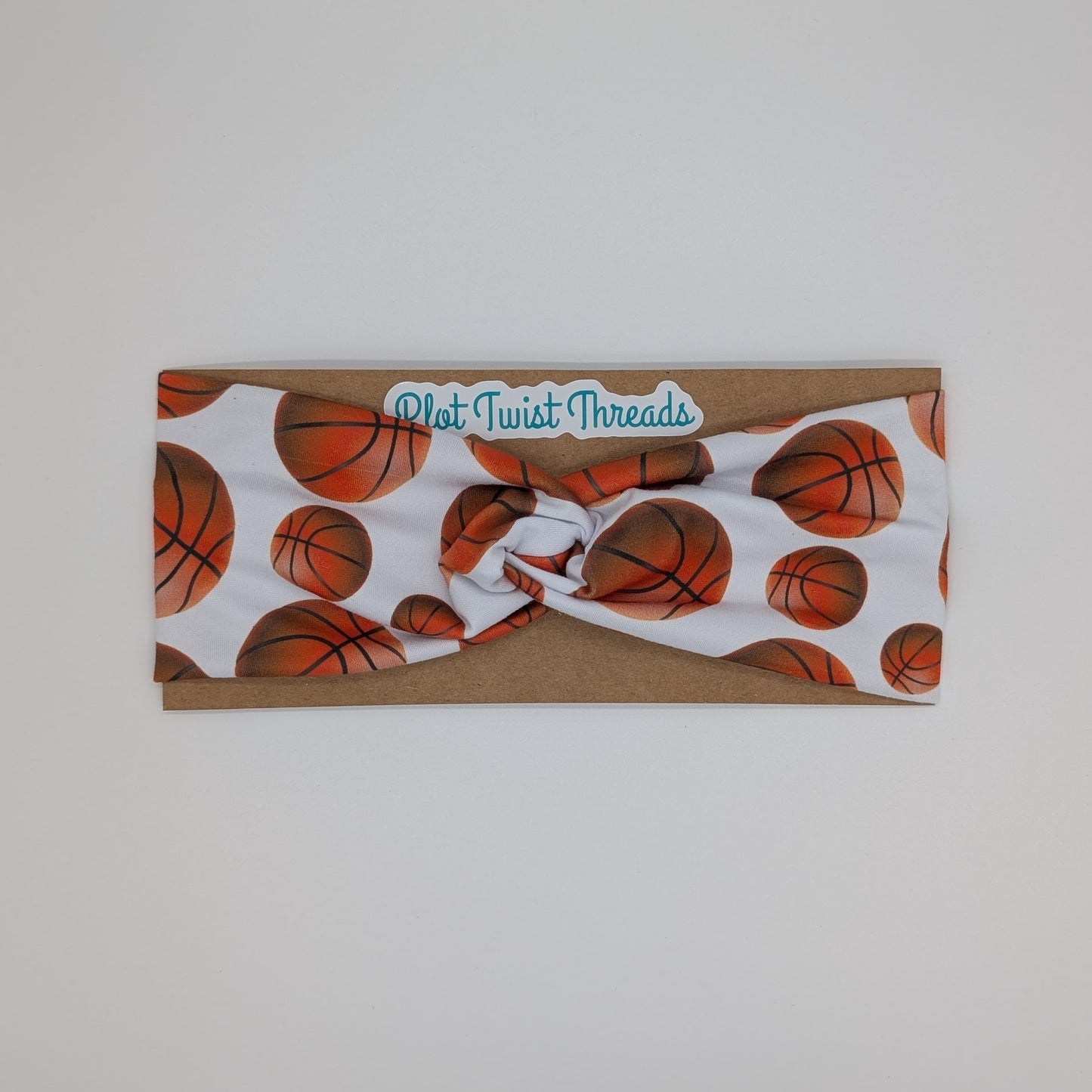 Adult Twist Headband - Basketballs