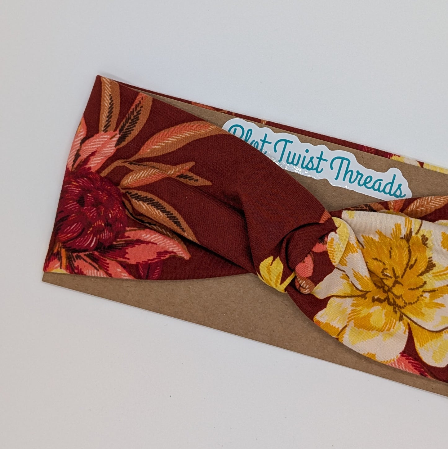 Adult Twist Headband - Red Floral