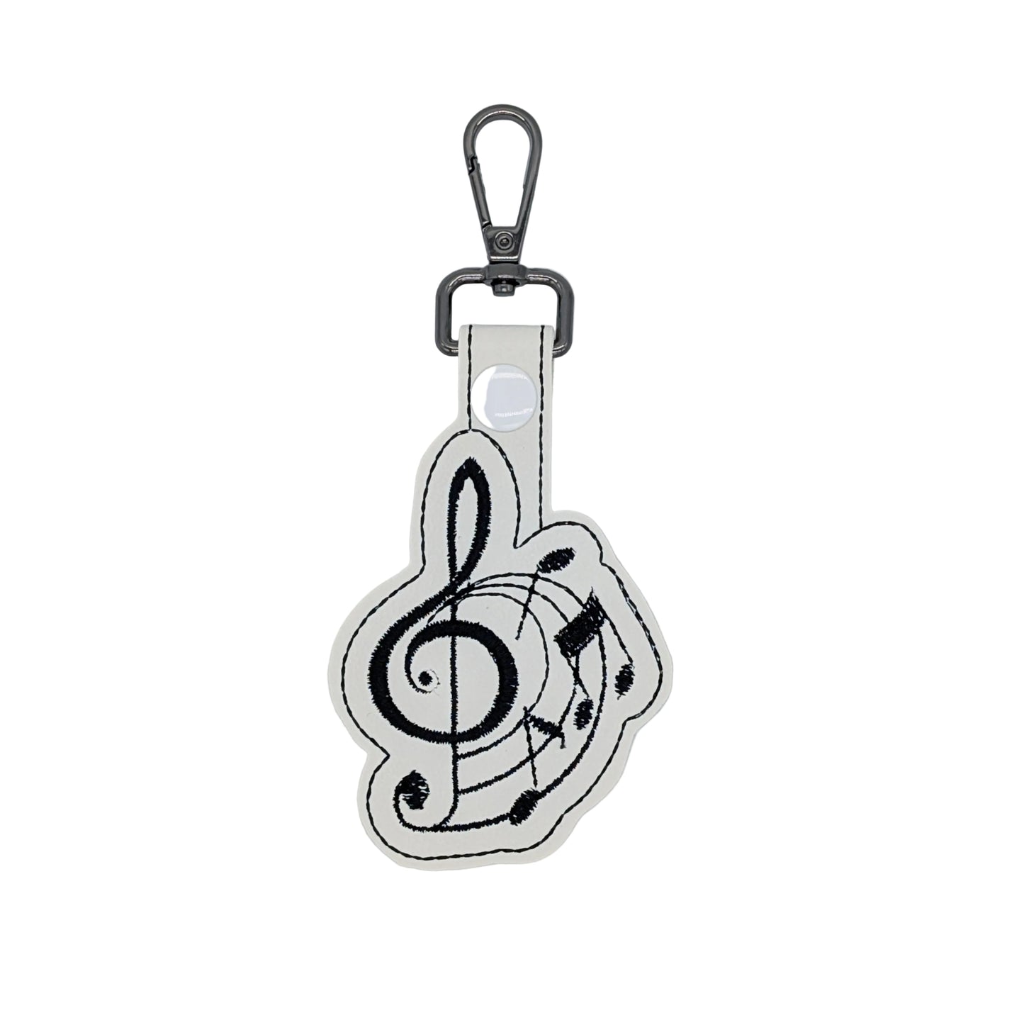 Embroidered Keychain - Treble Clef - Music