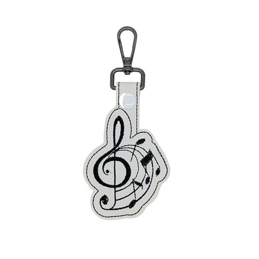 Embroidered Keychain - Treble Clef - Music