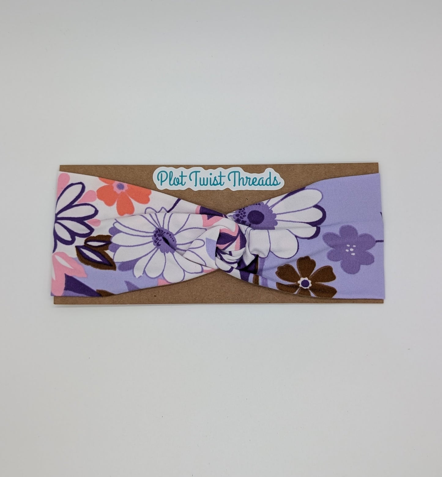 Adult Twist Headband - Purple and Pink Floral