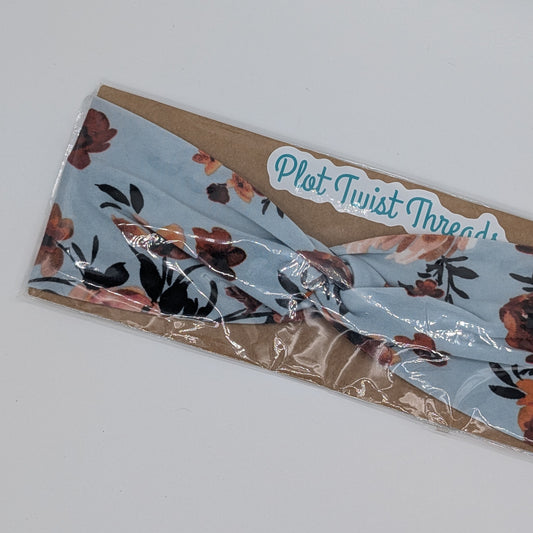 Youth Twist Headband - Blue Fall Floral