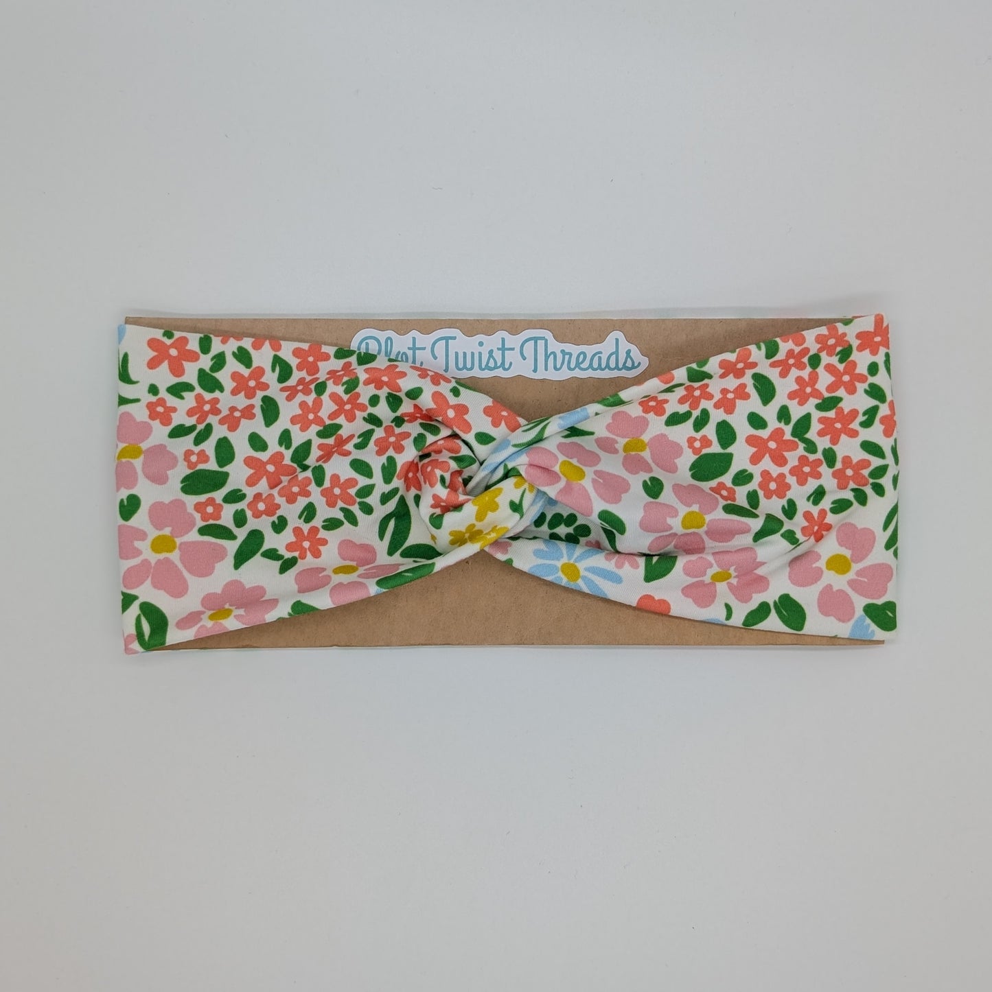 Adult Twist Headband - Spring Watercolor Flowers