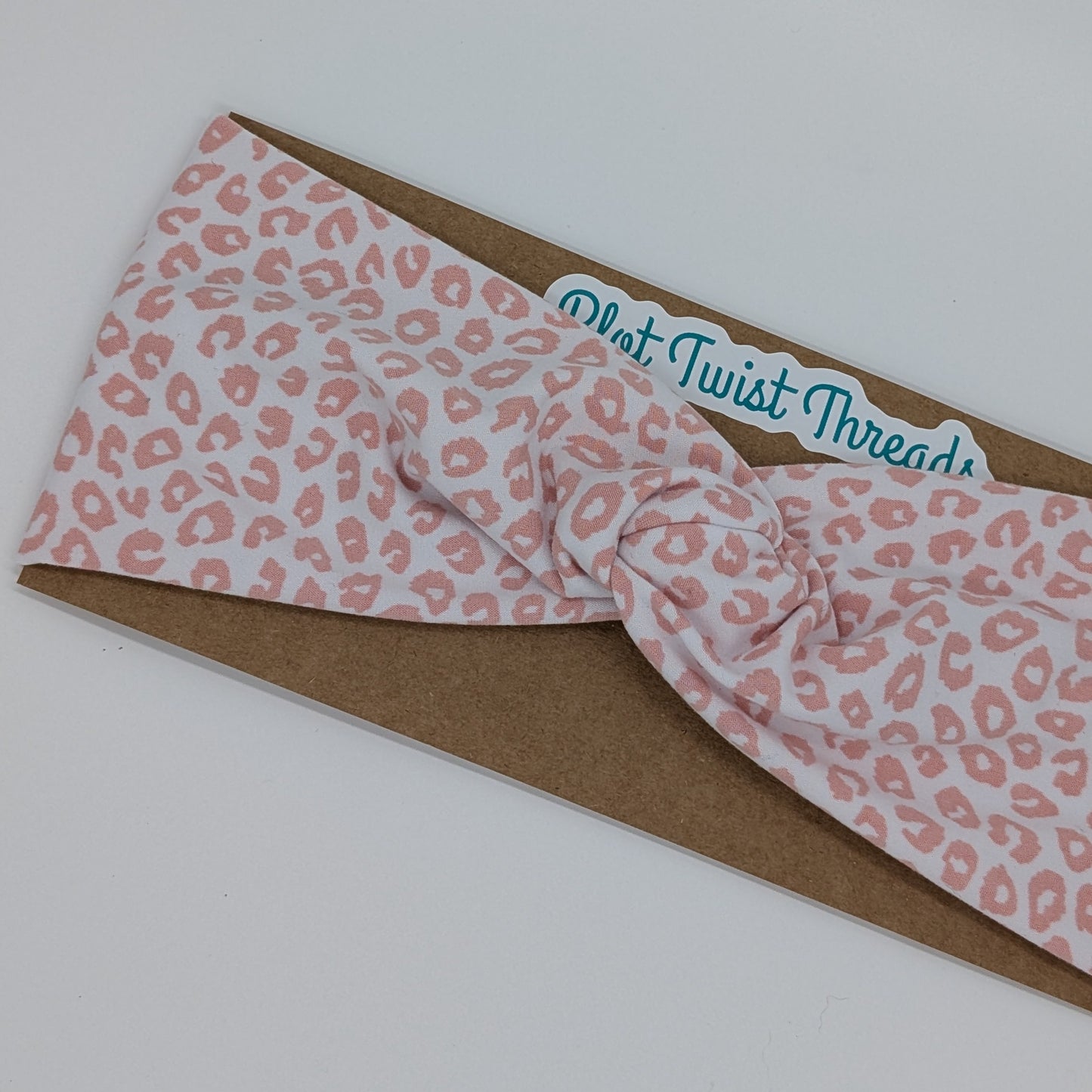 Adult Twist Headband - Pink Leopard