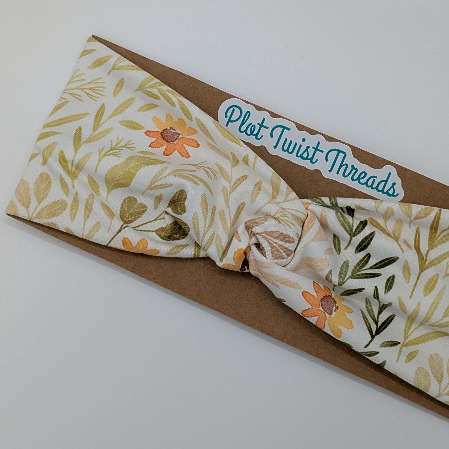 Adult Twist Headband - Watercolor Sunflowers
