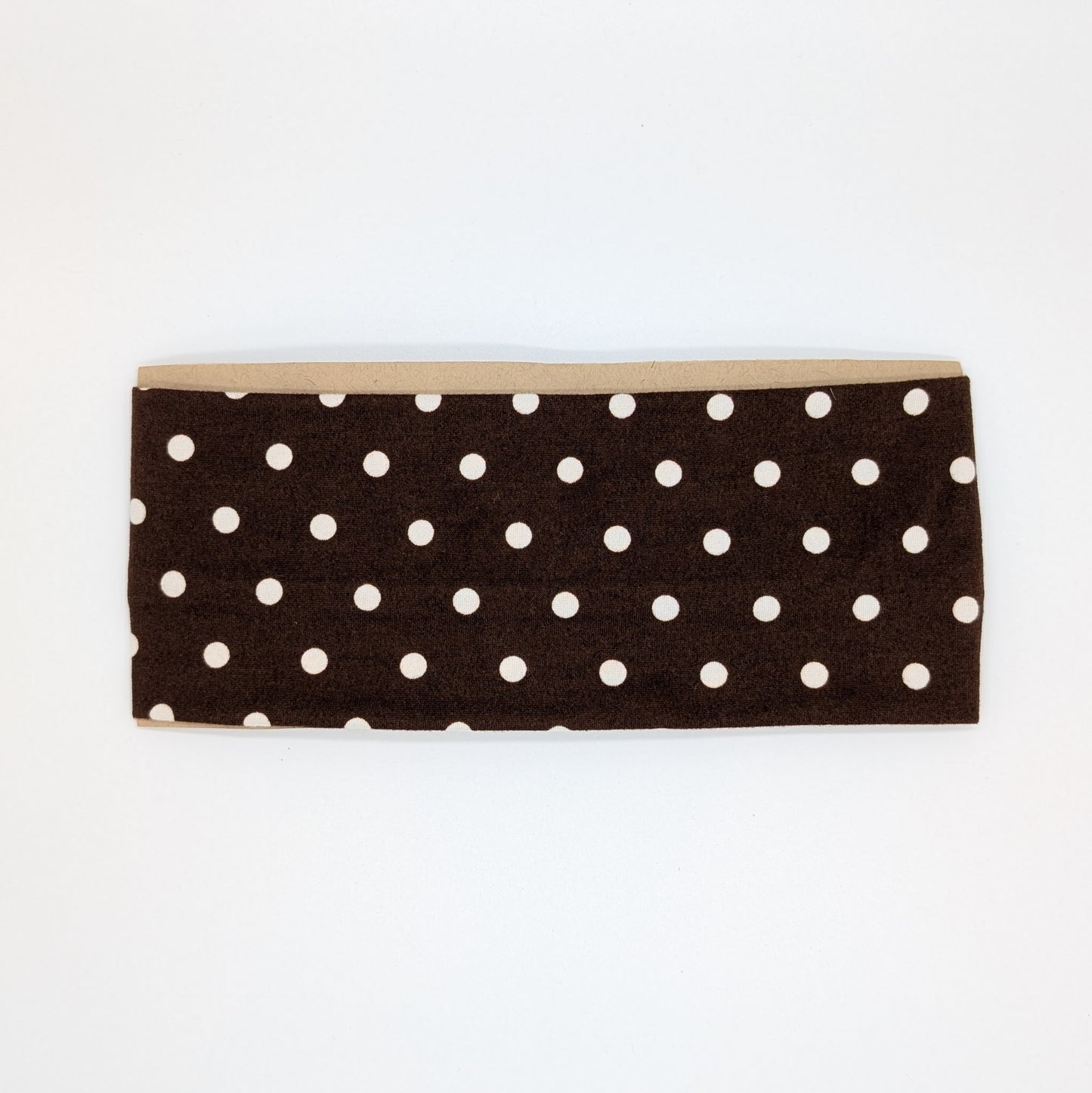 Adult Knot Headband - Brown w/White Dots