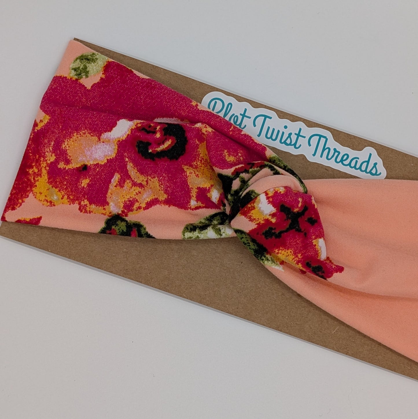 Adult Twist Headband - Pink Floral