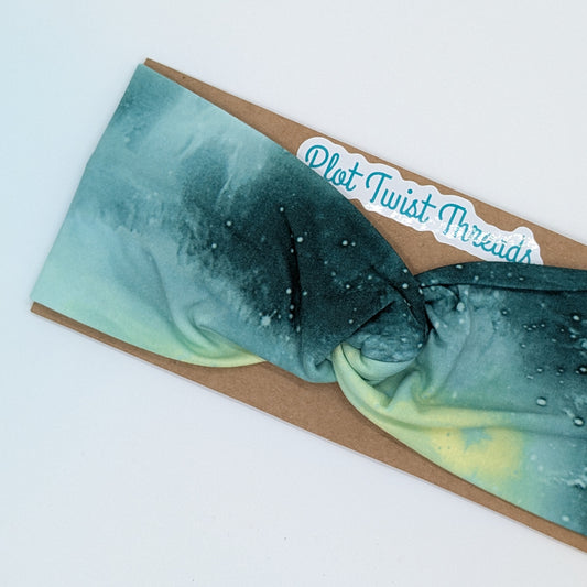Adult Twist Headband - Green Galaxy