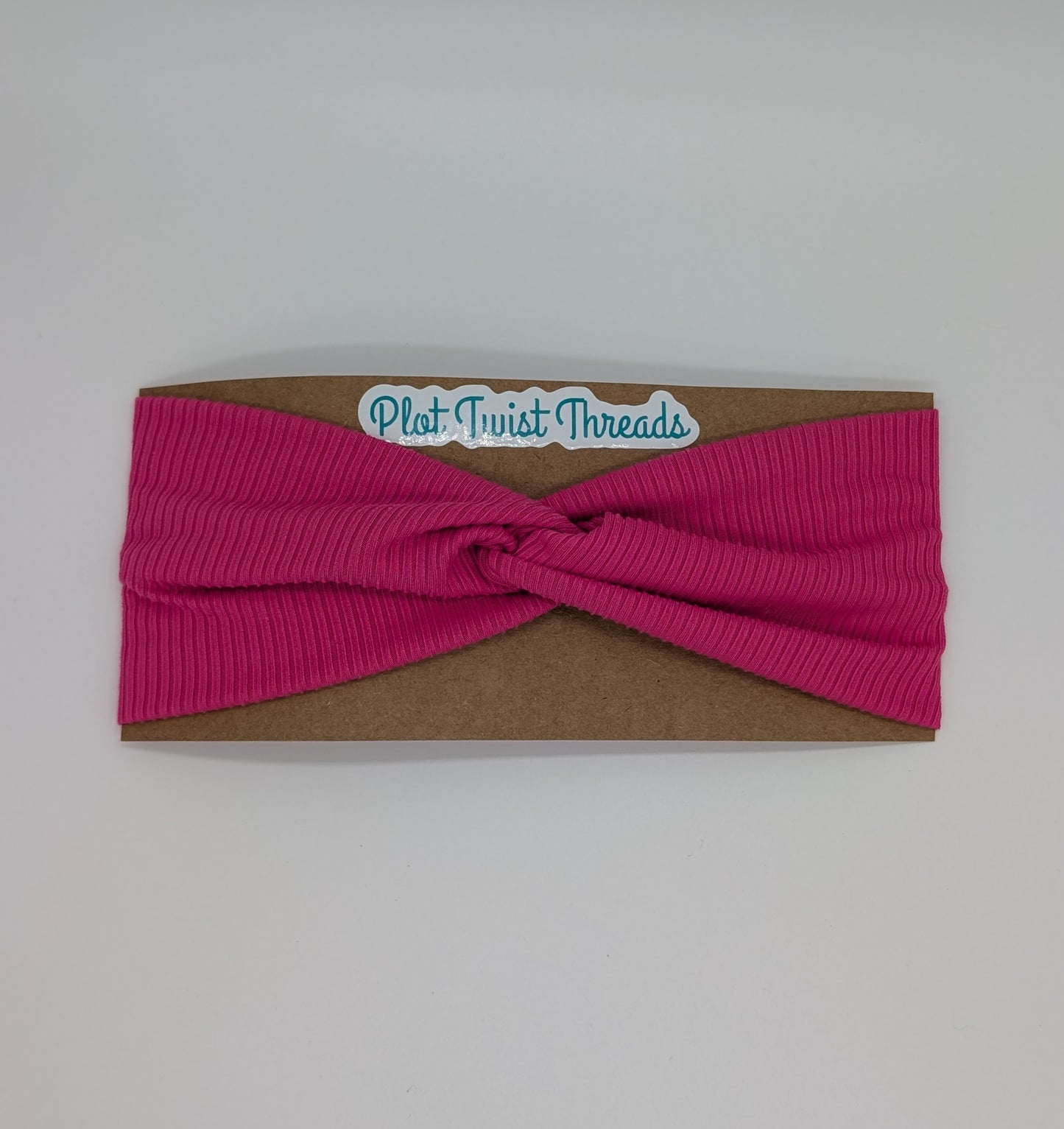 Adult Twist Headband - Rib Knit - Hot Pink