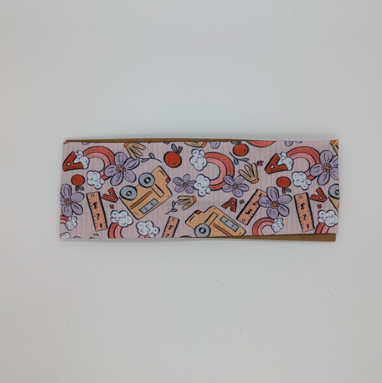 Youth Twist Headband - Rib Knit - School Buses - School