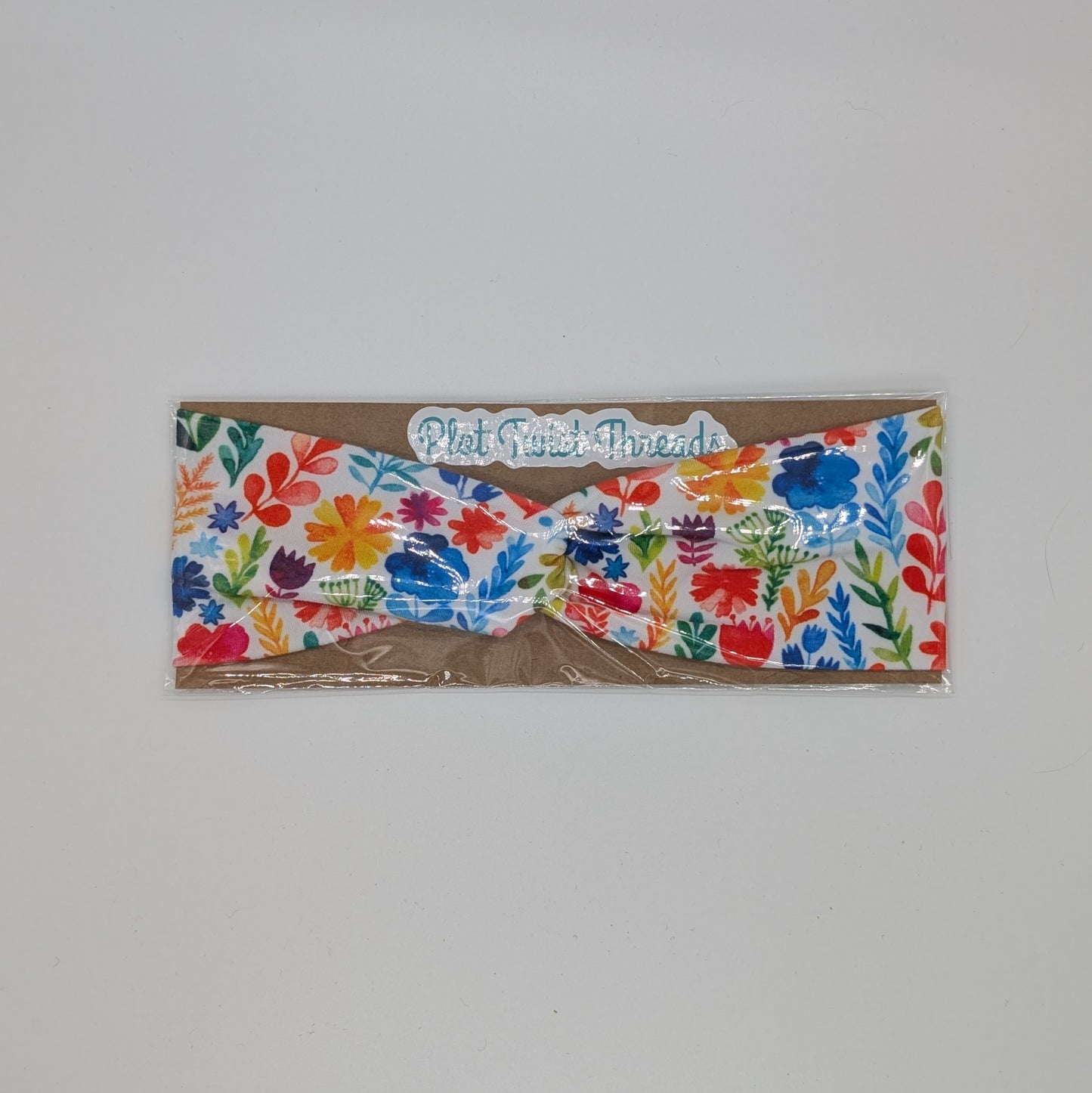 Youth Twist Headband - Rainbow Floral