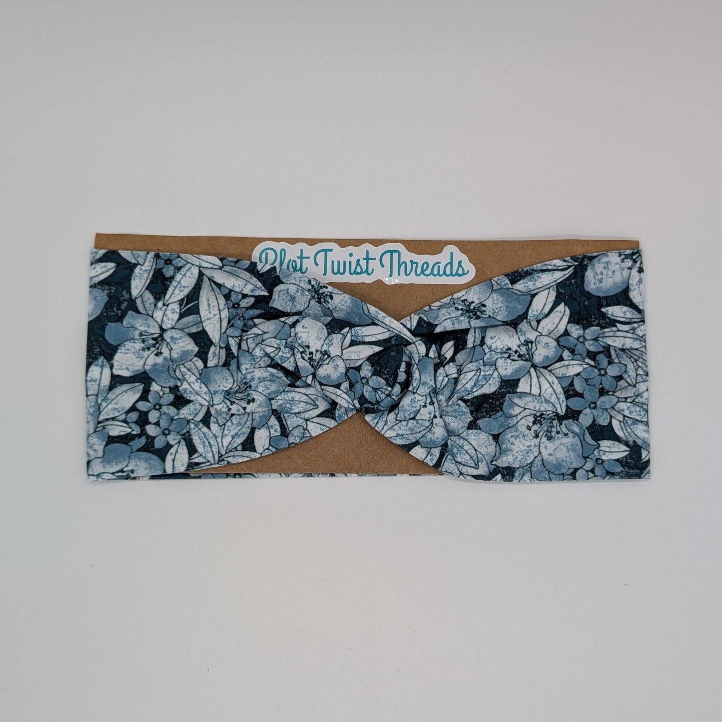 Adult Twist Headband - Blue Floral