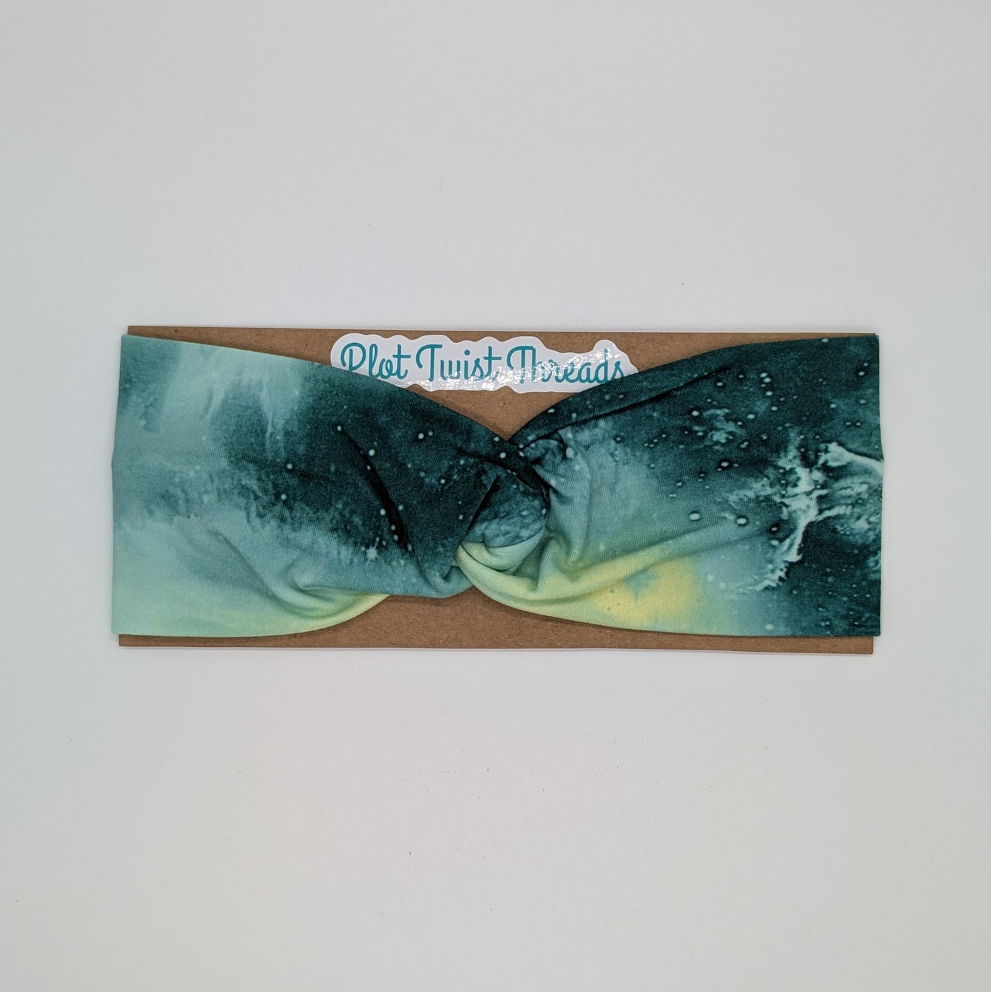 Adult Twist Headband - Green Galaxy