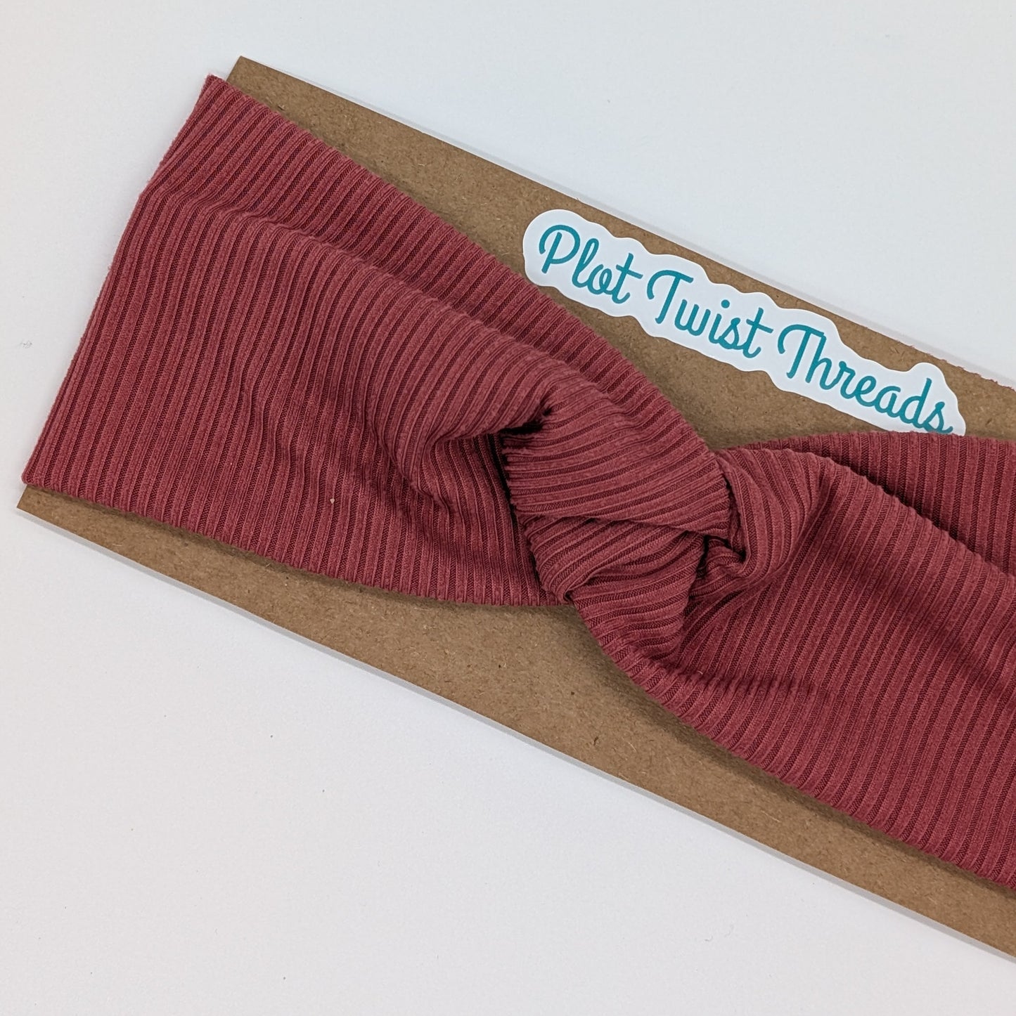 Adult Twist Headband - Rib Knit - Terracotta